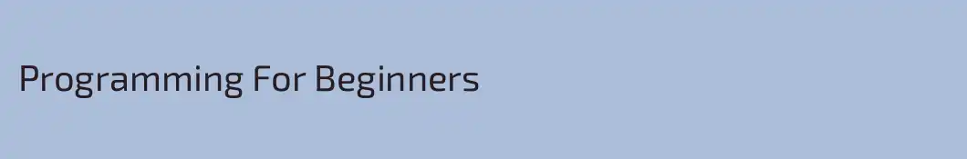 Programming For Beginners
